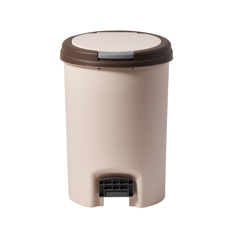 Lata de basura redonda para el hogar con tapa y cubo interior